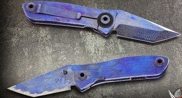 anodized titanium folding knife