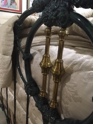 Lot - ORNATE VICTORIAN BRASS BED WITH RAILS, American, l