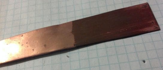 red patina on copper