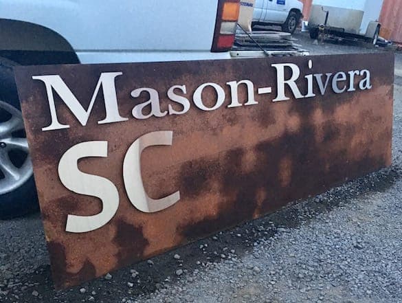 Corten and stainless Signs