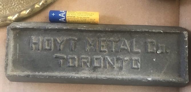 Hoyt Metal ingot 