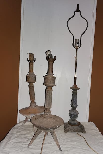 How to identify old brass, copper, bronze, cast iron lamps?