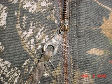 discolored brass zippers -- cause and repair 2