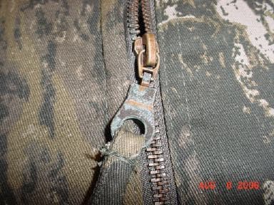 discolored brass zippers -- cause and repair 3