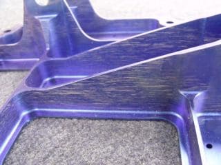 marks on anodized titanium part