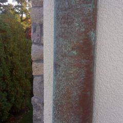 patina copper gutters