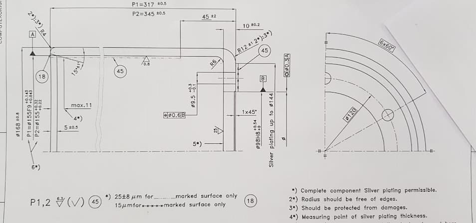 aluminum component for silver plating 61191-1a