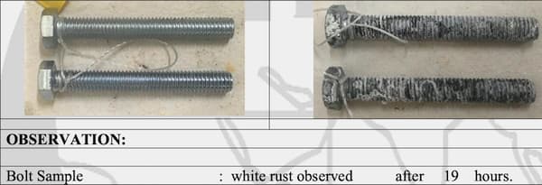 Zinc plating after Salt Spray Test