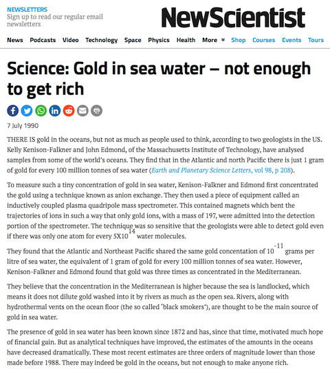 6 Times We Tried to Extract Gold from Seawater