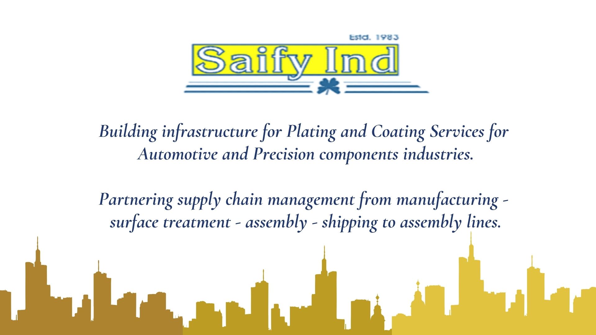 Saify Ind Building Infrastructure & Supply Chain